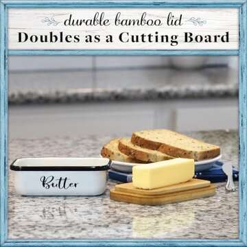Home Acre Designs Butter Dish with Lid for Farmhouse Home Decor, Kitchen Collection