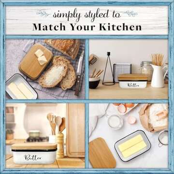 Home Acre Designs Butter Dish with Lid for Farmhouse Home Decor, Kitchen Collection