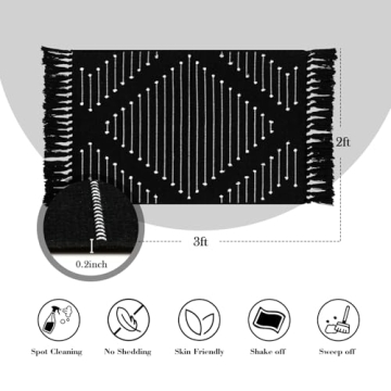 LIVEBOX Boho Bathroom Rug 2x3 Washable Stylish and Versatile