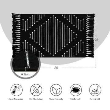 LIVEBOX Boho Bathroom Rug 2x3 Washable Stylish and Versatile