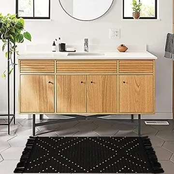 LIVEBOX Boho Bathroom Rug 2x3 Washable Stylish and Versatile