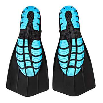 Seaview 180 Topside Snorkel Fins - Compact, Travel, Swim Fins for Men & Women - Revolutionary Walkable Short Blade Swimming Fins for Land and Sea