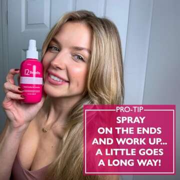 12 Benefits Instant Healthy Hair Treatment, Leave-In Conditioning, Smoothes Frizz, Strengthens & Repairs, Heat Protection Spray, 6 Fl Oz (Pack of 2)