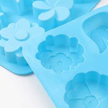 homEdge 6-Cavity Non-stick Silicone Flower Mold Set