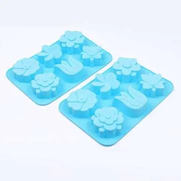 homEdge 6-Cavity Non-stick Silicone Flower Mold Set