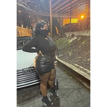 DALLNS Women Faux Leather Shorts High Waisted Paper Bag Pleather Stretchy PU Elastic Waist Shorts Casual Fall Winter Outfits Clothes Black3 XL