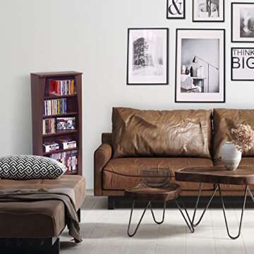 Atlantic Canoe Curved Multimedia Storage Cabinet - Holds 231 CD; or 115 DVD; or 140 Blu-ray/Games Di...