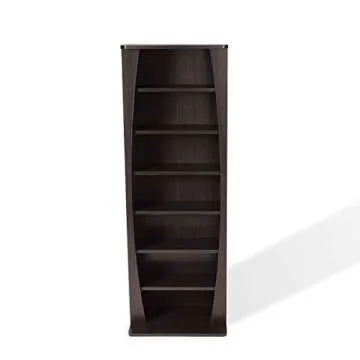 Atlantic Canoe Curved Multimedia Storage Cabinet in Espresso