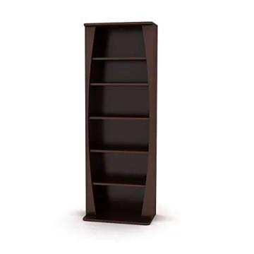 Atlantic Canoe Curved Multimedia Storage Cabinet in Espresso
