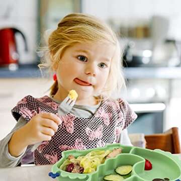 Linowos Toddler Silicone Suction Plate - Safe & Fun Feeding