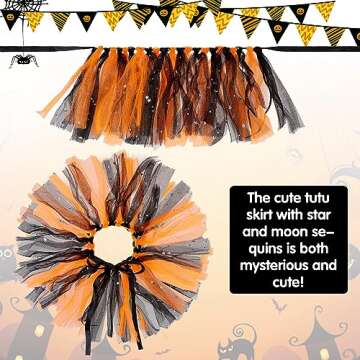 SCENEREAL Small Dog Halloween Costumes, Bandana Hat Dress Set, 3pcs Puppy Party Supplies, Soft Triangle Scarf, Cute Tutu Skirt Outfit for Girl Boy Pet