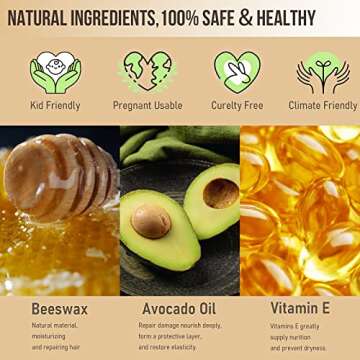 SOVONCARE Hair Wax Stick for Wigs, Hair Pomade Stick, Non-greasy Styling Wax 2.7 Oz, Long Lasting, T...