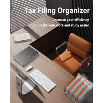 Maimis Expanding File Folder, 24 Pocket Accordion A4 Letter Size Portable Document Organizer with Colored Tabs, Expandable Bill Coupon Folder - Black