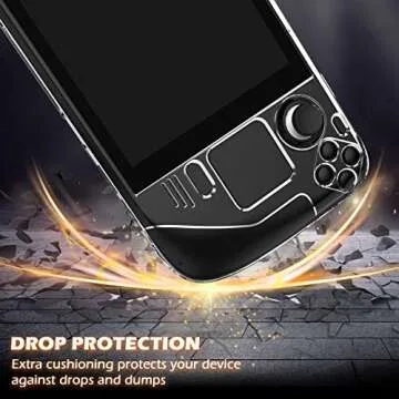 Daydayup Kickstand Protective Case for Steam Deck, Cover Protector with Stand Base, Full Protective Cover Case Compatible with Vavle Steam Deck Accessories, Non-Slip and Anti-Scratch Design, Clear