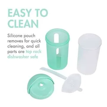 Boon Swig Insulated Silicone Straw Sippy Cup - Flip Top Spill Proof Toddler Straw Cups - Baby and Toddler Feeding Supplies - Baby Travel Essentials - 9 Oz - Mint
