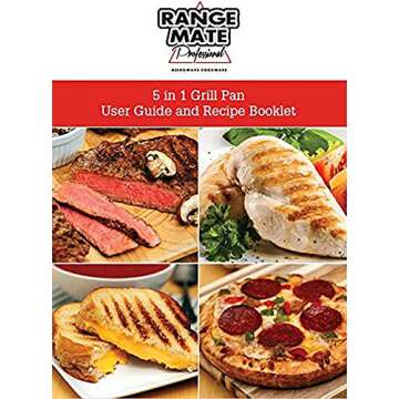 Range Mate Pro Deluxe Nonstick Microwave 5-in-1 Grill Pot/Pan Cookware Set"As Seen On TV" (Grill, Bake, Roast, Saute, Steam, Poach, & One Pot Meals) (Red)