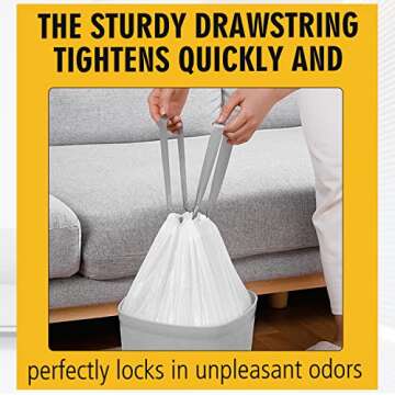 Compact Drawstring Trash Bags - Ideal for Any Space