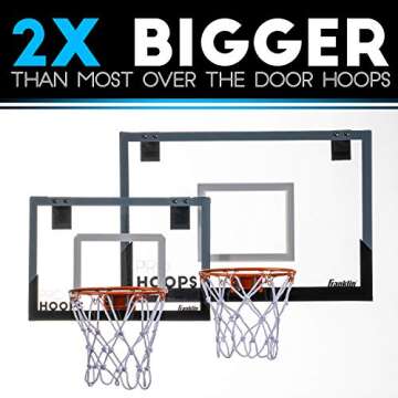 Franklin Sports 25in XL Over The Door Mini Basketball Hoop - Slam Dunk Approved - Shatter Resistant ...