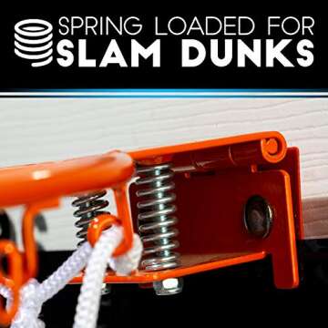 Franklin Sports 25in XL Over The Door Mini Basketball Hoop - Slam Dunk Approved - Shatter Resistant - Accessories Included, White/Black