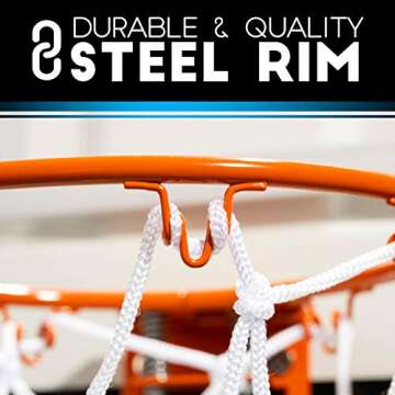 Franklin Sports 25in XL Over The Door Mini Basketball Hoop - Slam Dunk Approved - Shatter Resistant - Accessories Included, White/Black