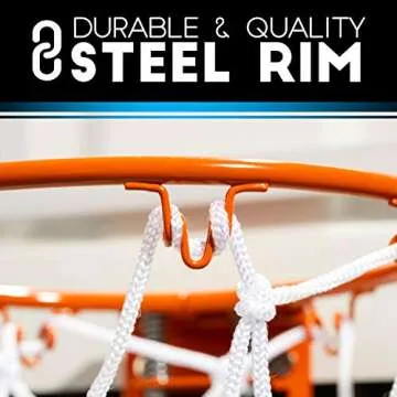 Franklin Sports 25in XL Over The Door Mini Basketball Hoop - Slam Dunk Approved - Shatter Resistant - Accessories Included, White/Black