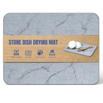 Plentio Quick Dry Stone Drying Mat - Stylish & Absorbent for Your Kitchen