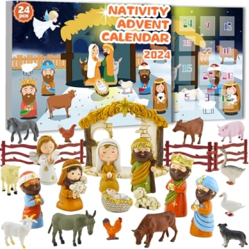 Nativity Advent Calendar 2024: Kids Toy Gift for Christmas Celebration