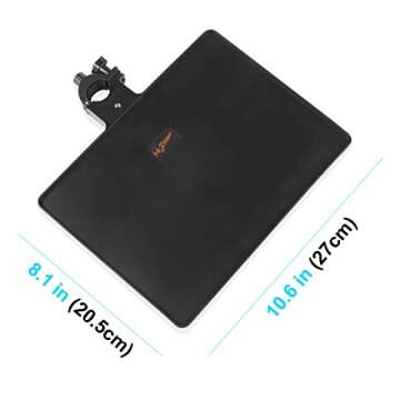 Mr.Power Microphone Stand Plastic Tray with Phone Holder, Mic Stand Clamp-On Rack Tray Holder for Most Mic Stands, for Stage, Live Streaming, Concert Performance, Karaoke (10.6" x 8") (Large)