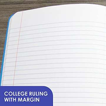 BAZIC Composition Notebook College Ruled 70 Sheet Notebook, Poly Cover Journal Comp Notebooks for Office School, Assorted Color, 48-Pack