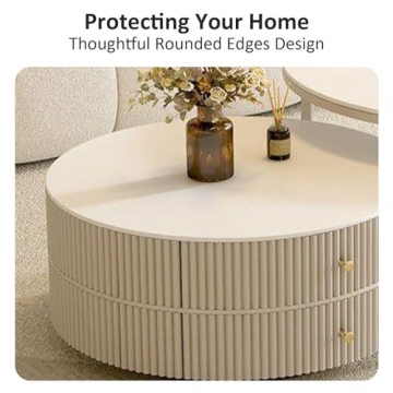 Elegant Kadaligh Nesting Coffee Table Set with Stool