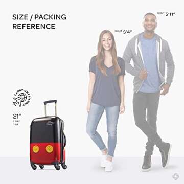 American Tourister Disney Hardside Luggage With Spinner Wheels, Mickey Mouse Pants, Carry-On 21-Inch