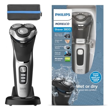 Philips Norelco Electric Shaver 3800 - Rechargeable Wet & Dry with Trimmer, Space Gray