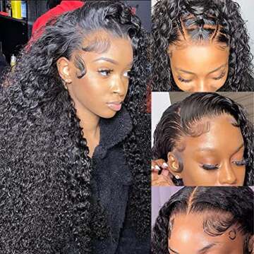 ShengCai 13x6 Deep Wave Lace Front Wigs Human Hair 180% Density HD Transparent Lace Frontal Wigs for Women