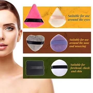 6Pcs Powder Puffs for Face Powder-Triangle setting makeup beauty powder puff for Loose Powder Mineral, Powder Body，Cosmetic Foundation,Undereye Setting,Wet Dry Face Exquisite Makeup sponge Tool