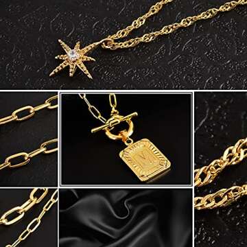 MJartoria Layered Initial Necklaces Trendy Gift Ideas