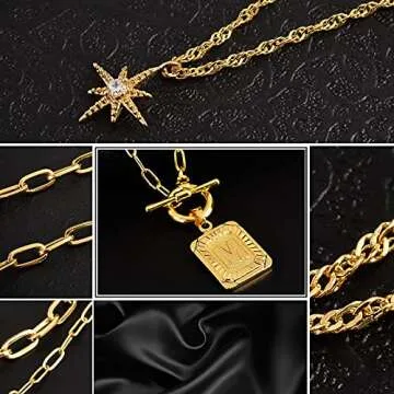 MJartoria Layered Initial Necklaces Trendy Gift Ideas