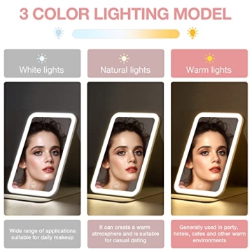 Kintion 60 LED Portable Makeup Mirror with Dimmable Lighting