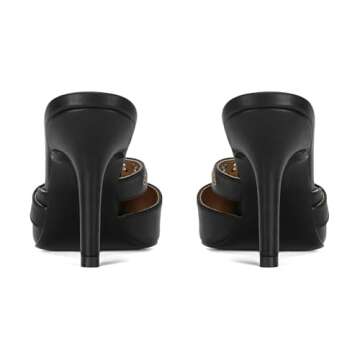 Dsevht Black Kitten Heels for Women Comfortable Stylish Mules