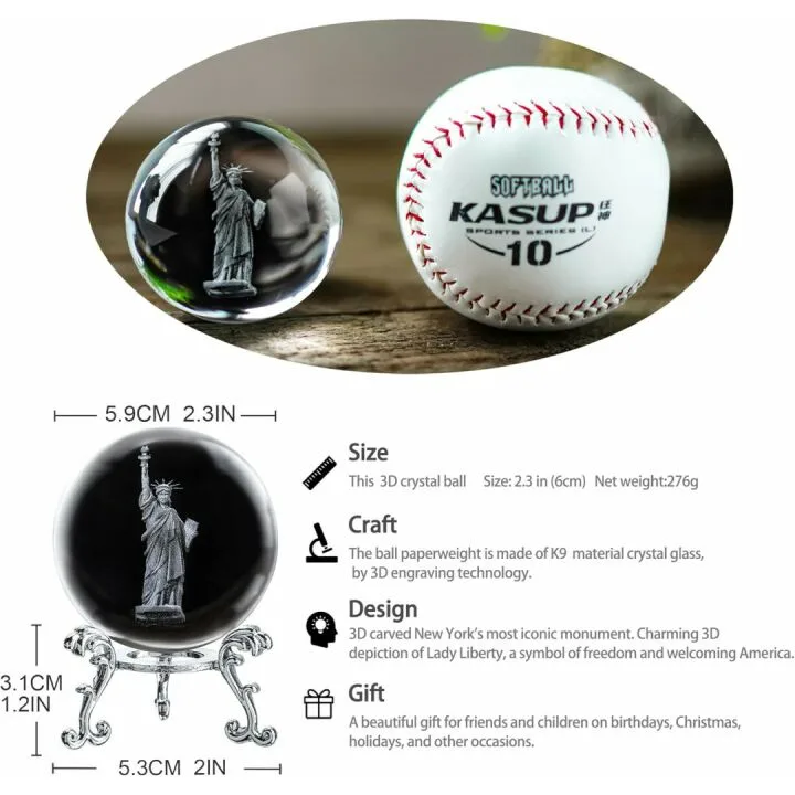 Statue of Liberty Crystal Ball Paperweight Gift