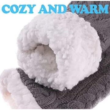 SDBING Women's Winter Super Soft Warm Cozy Fleece Lined Fuzzy Slipper Socks with Grippers (Gray A, 6-10)