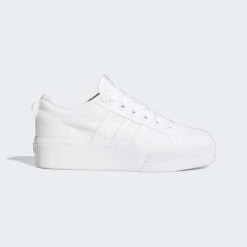 adidas Originals Women's Nizza Platform, White/White/White, 7