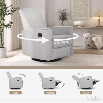 Evolur Raleigh Glider Rocker - Stylish & Comfortable