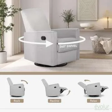 Evolur Raleigh Glider Rocker - Stylish & Comfortable