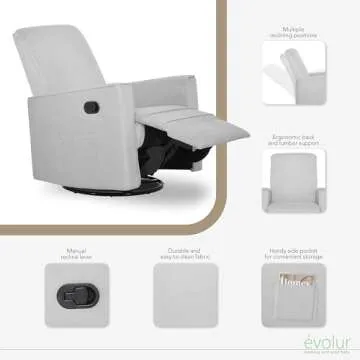 Evolur Raleigh Glider Rocker - Stylish & Comfortable