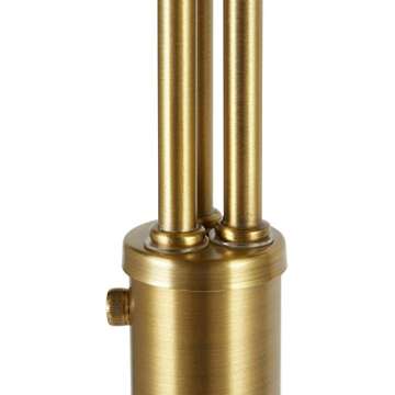 Amazon Brand – Rivet 3-Light Arc Floor Lamp, Marble and Brass, With Bulbs , 79" x 27" x 21", Antique Brass
