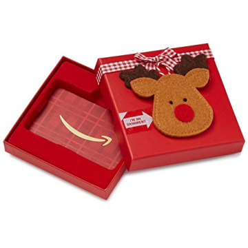 Amazon.com Gift Card in a Reindeer Ornament Box