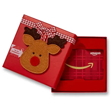 Amazon.com Gift Card in a Reindeer Ornament Box