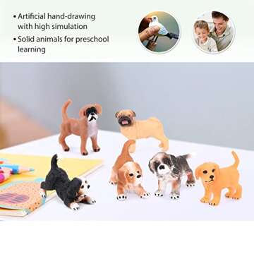Volnau 10PCS Mini Puppy Figures for Kids Educational Gift