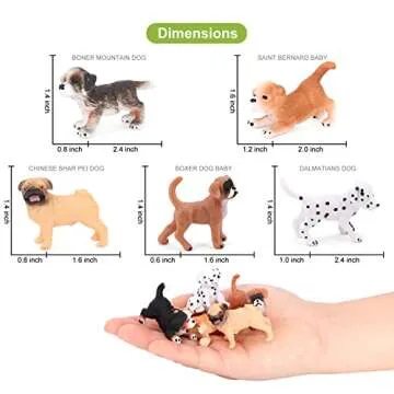 Volnau 10PCS Mini Puppy Figures for Kids Educational Gift