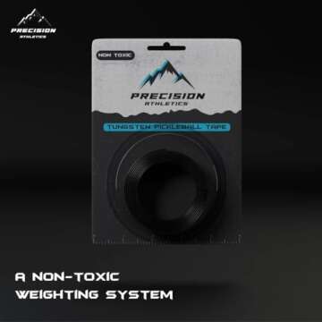 Precision Athletics Pickleball Weighted Training Tape: Tungsten-Safer Alternative for Enhanced Performance, Black